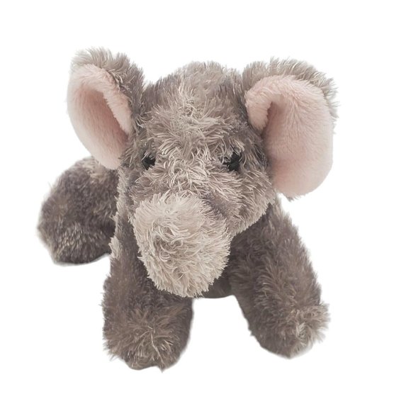 Aurora Small  Gray Elephant Calf Plush Stuffed Zoo‎ Gray Animal Safari  Fuzzy 6" - Picture 3 of 6